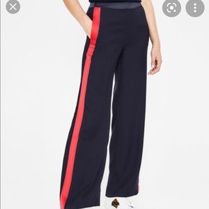 Stylish Navy Pants with Red Stripe